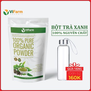 Bột trà xanh matcha nguyên chất vifarm 50gram sấy lạnh công nghệ nhật bản, bột matcha trà xanh làm bánh, đắp mặt