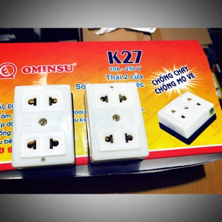 Ổ cắm 2 cửa Ominsu Chính hãng