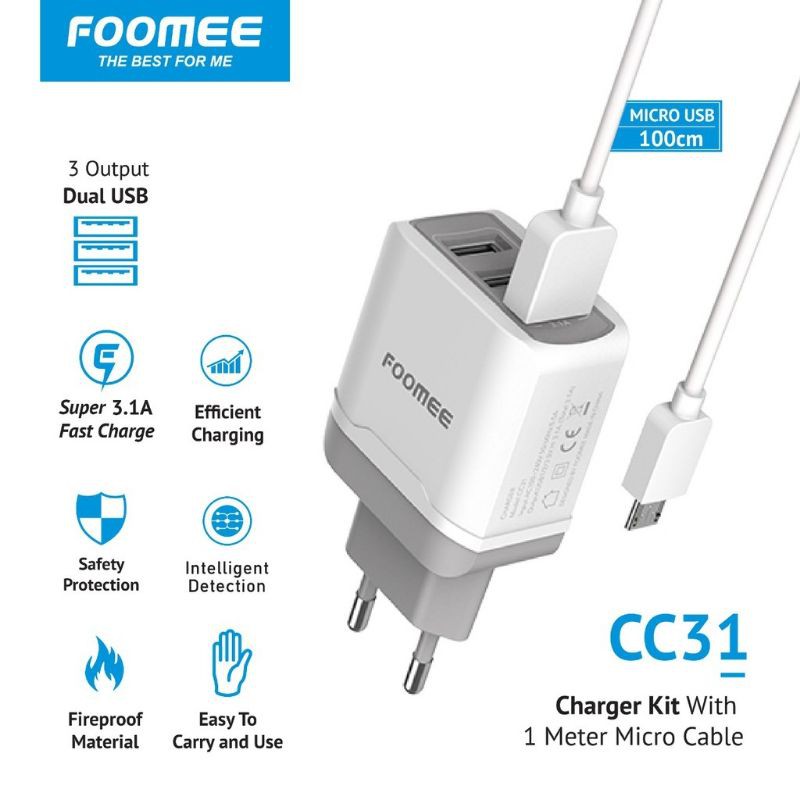 Bộ Dây Cáp Micro Foomee Cc31 3 Cổng Usb 5v3 1a