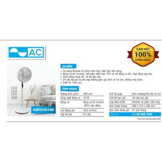 Quạt đứng động cơ dc inventer asf01d145 - hàng chính hãng ac