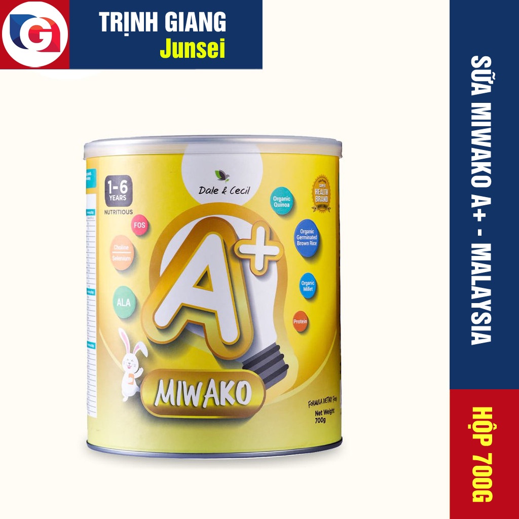 Sữa thực vật hữu cơ Miwako A+ - Hộp 700G - Nhập khẩu Malaysia - Cho trẻ dị ứng, tăng động, giảm chú ý, tự kỷ...