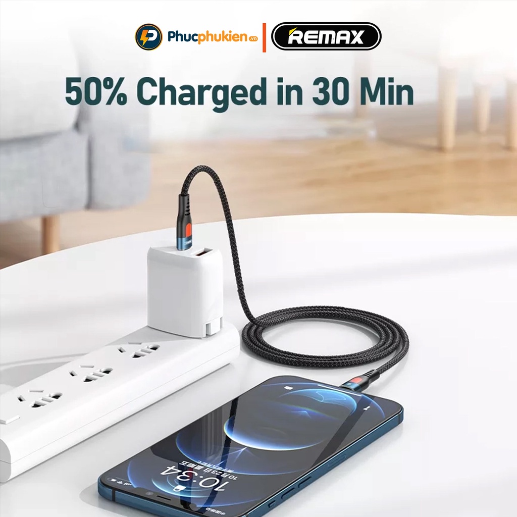 Dây sạc nhanh 20w chính hãng Remax 188i sạc nhanh 20w cho 8 Plus trở lên - Phúc Phụ Kiện Remax