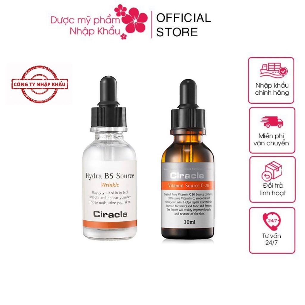 HÀNG NHẬP KHẨU - Serum B5 Ciracle Hydra B5 Source Tinh Chất Dưỡng Ẩm Phục Hồi Da Tổn Thương, Chống Lão Hóa 30ml