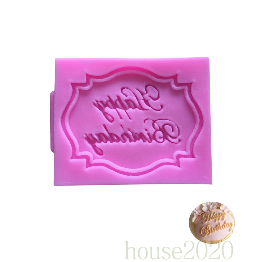 Khuôn silicone tạo hình chữ Happy Birthday 3D trang trí bánh kem sinh nhật 2020