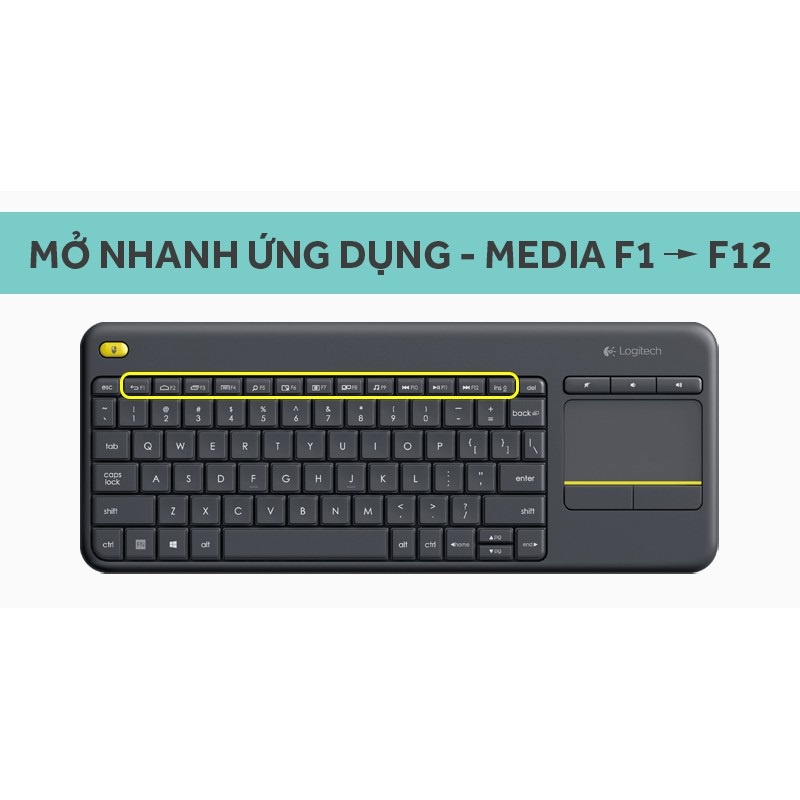 Bàn phím không dây Logitech K400 Plus