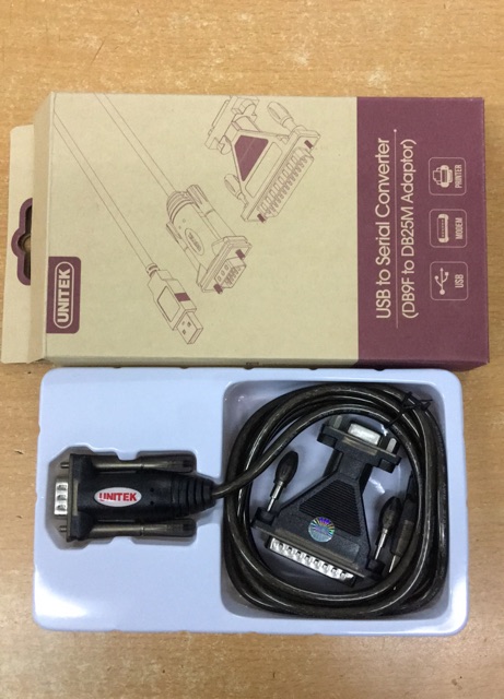 Cáp chuyển đổi USB sang RS232 (nối tiếp / DB9F sang DB25M)