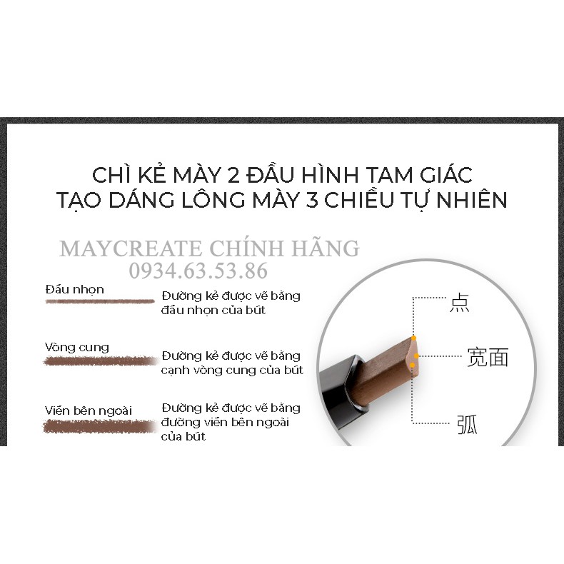 Chì Kẻ Lông Mày Không Trôi Maycreate Hàng Nội Địa Trung ( Có đầu chải ) | BigBuy360 - bigbuy360.vn