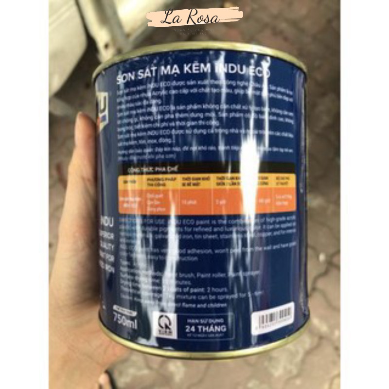 Sơn sắt mạ kẽm Indu hộp 750Ml dùng để sơn trên kẽm, inox