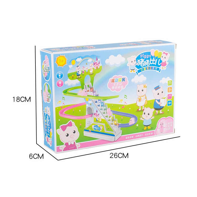 Bộ đồ chơi heo Peppa leo cầu thang có nhạc và có đèn ngộ nghĩnh cho bé