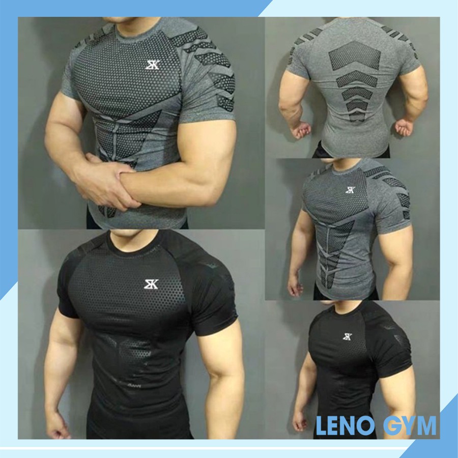 Áo tập gym nam thun co dãn, Áo gym nam ôm body Leno Gym Store size M/L/XL/XXL