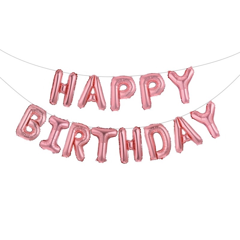 1 Bộ Bong Bóng Kiếng Hình Chữ HAPPY BIRTHDAY Dùng Trang Trí Tiệc Mừng Trẻ Em