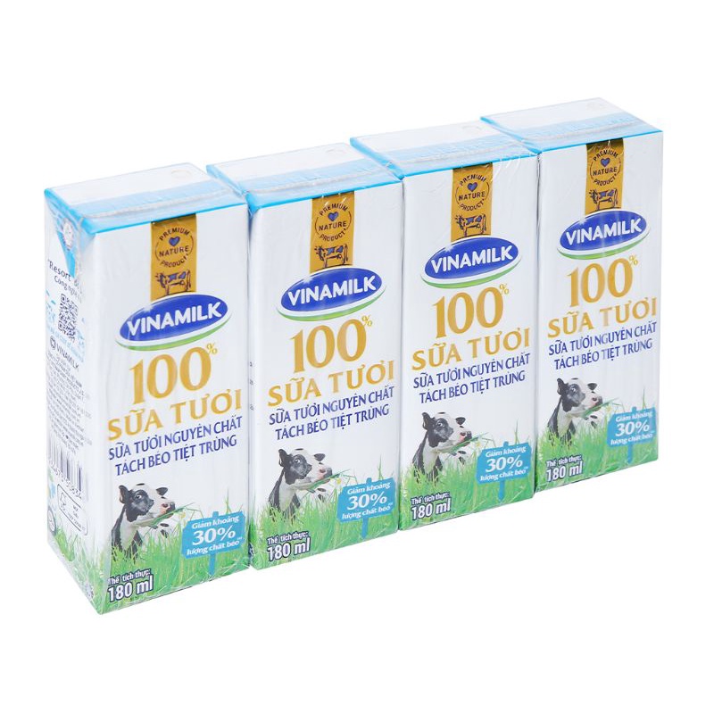 [đặt 1thùng/đơn-fs70k] Thùng 48 hộp sữa tươi tiệt trùng Vinamilk 100% 180ml và 110ml