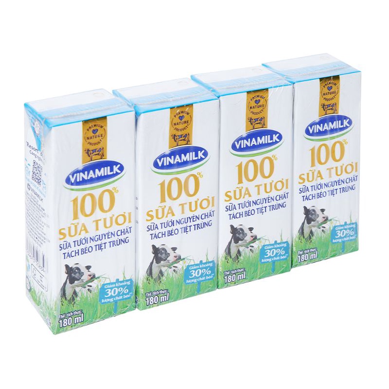 Thùng 48 hộp sữa tươi tiệt trùng Vinamilk 100% 180ml và 110ml