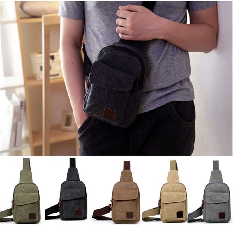 Fashion Men's Backpack Fashion Chest Bag Shoulder Messenger Canvas Casual Bag