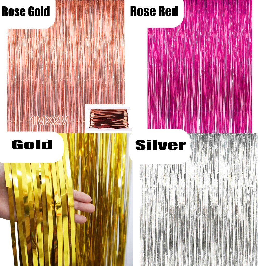 Rèm ánh kim phối tua rua nhiều màu sắc