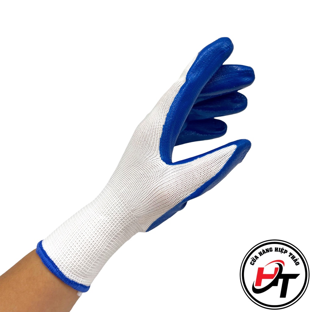 Găng tay bảo hộ lao động cách điện bao tay phủ cao su sợi sơn xanh GT-X