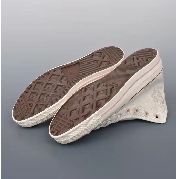 OFF WHITE Converse Giày Thể Thao Cao Cổ Thêu Hoa Phong Cách Trung Quốc Cho Nam Và Nữ Mã 1434