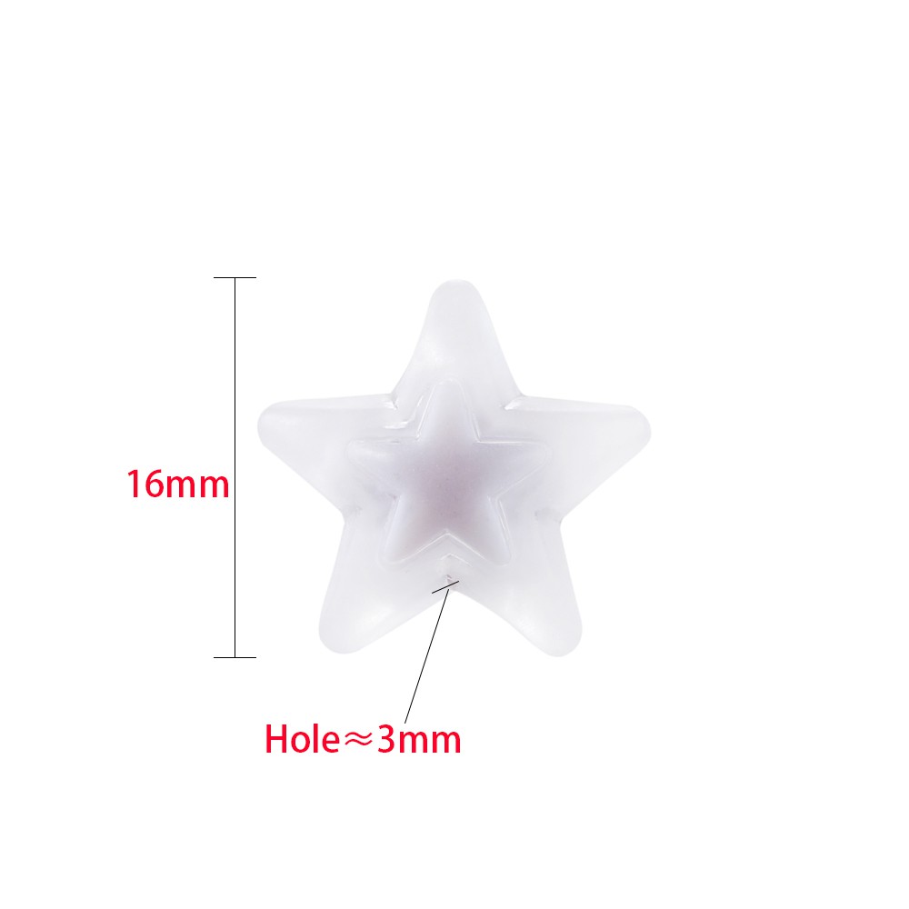 Set 20 hạt xỏ làm đồ trang sức thời trang hình ngôi sao/trái tim bằng nhựa acrylic