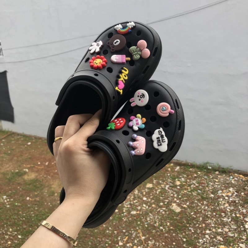 [Hàng suất ] Dép sục cross classic sandal-Đế 7cm-Tặng kèm bộ 14 stick ker gấu siêu dễ thương
