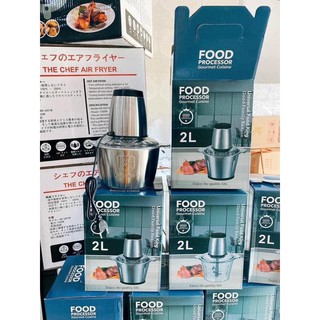 Máy Xay Thịt Đa Năng Cối INOX 304, 2L Công Suất 300W 4 Lưỡi Kép