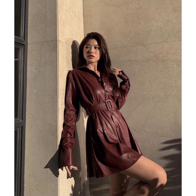 Leather Dress - Đầm dáng sơmi