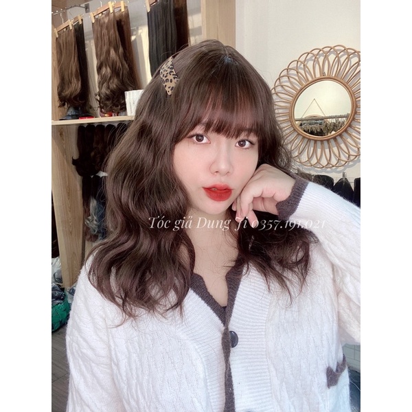 DJ62 Tóc giả nguyên đầu sóng xù 40cm