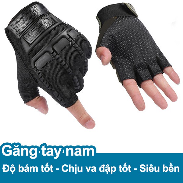 Găng Tay Nam Cụt Ngón, Găng Tay Phượt Nam Tập Gym Tập Tạ Du Lịch Thể Thao Chuyên Nghiệp