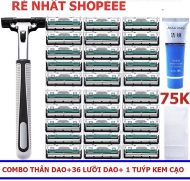 Combo dao cạo râu (36 lưỡi dao+ 1 kem cạo râu)