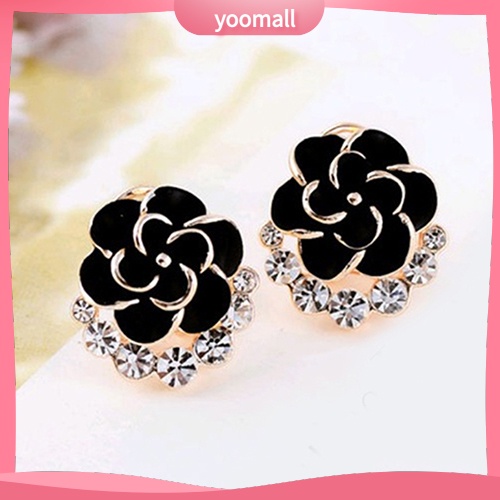 Bông tai kiểu dáng hoa trà độc đáo thời trang cho nữ tùy chọn màu sắc