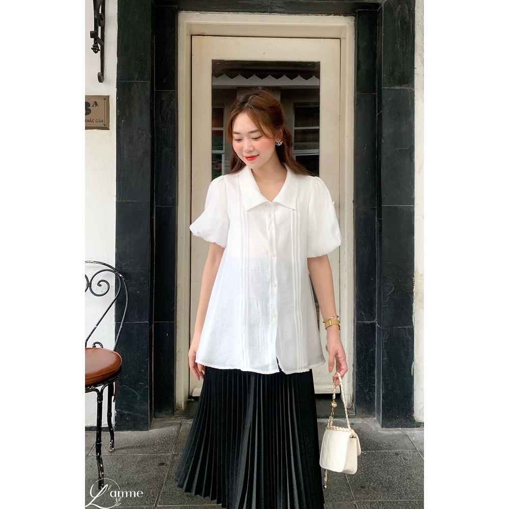 [NEW ARRIVAL] Chân váy bầu công sở dài xếp li quạt có chun rút điều chỉnh vòng bụng thoải mái thiết kế bởi L'amme