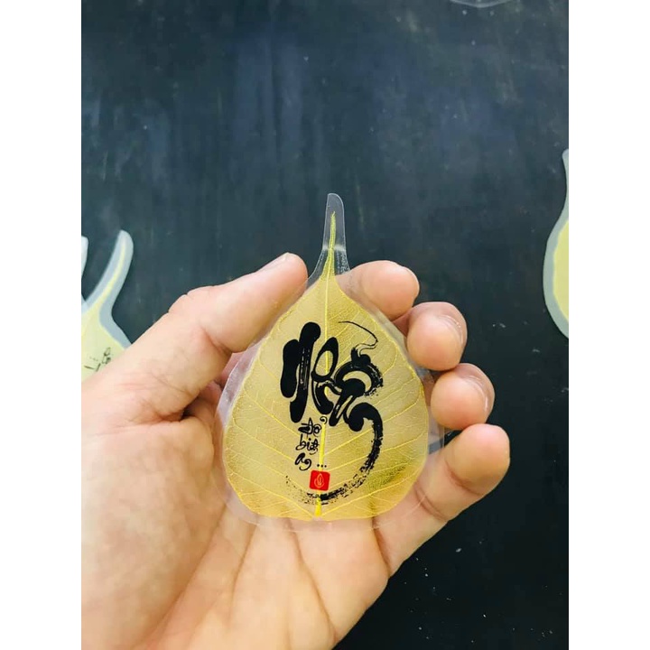 Bồ Đề Tâm Phật-Lá Bồ Đề Chữ Thư Pháp-Quà Tặng Chúc Nhau Bình An