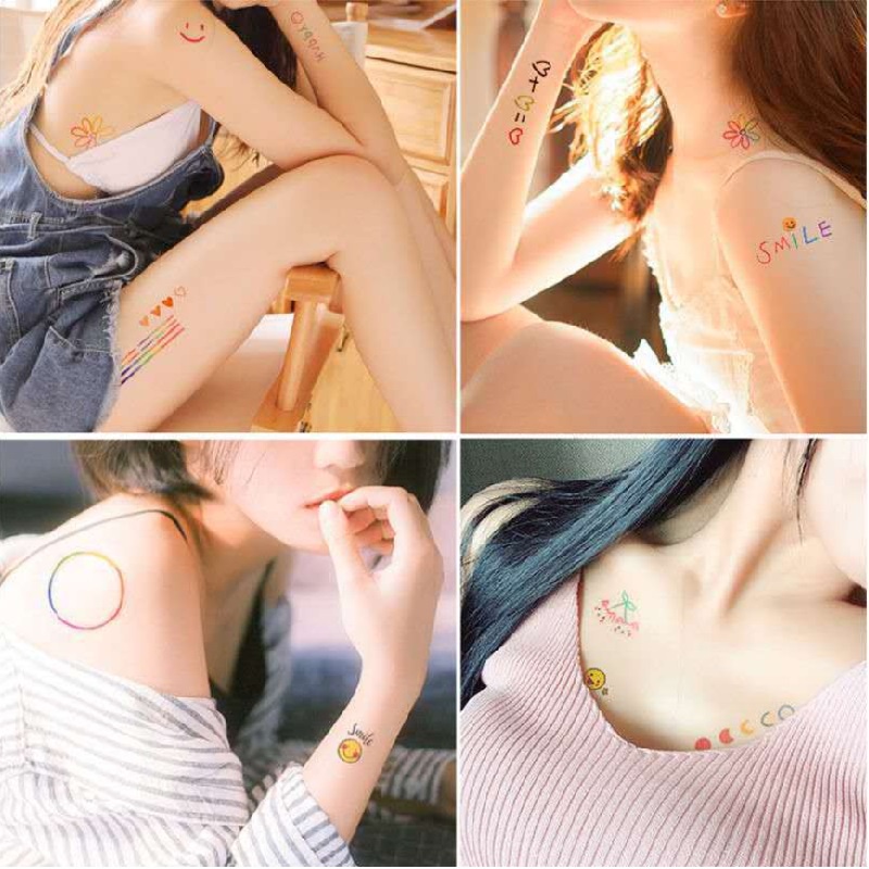 Miếng Dán Trang Trí Màu Sắc Dễ Thương Dùng Một Lần Chống Thấm Nước
