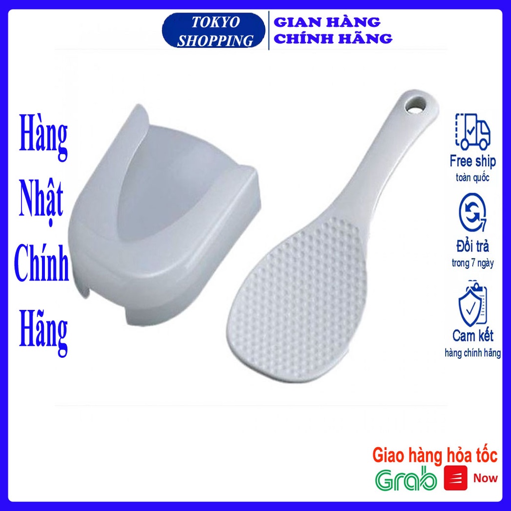 Muôi xới cơm kèm giá đựng cao cấp inomata Hàng Nhật Chính Hãng