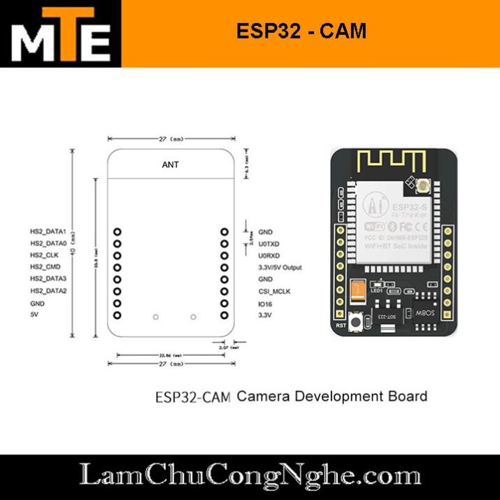 Mới! Module Camera tích hợp wifi và bluetooth ESP32-CAM