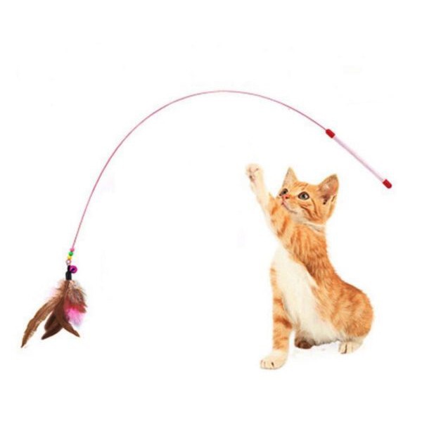 Giảm giáSTHA - Cần câu mèo bằng dây thép dẻo - đồ chơi cho mèo có chuông