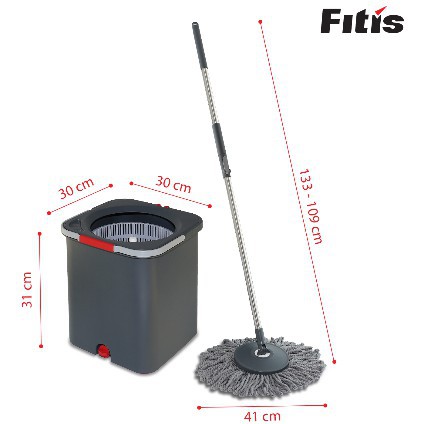 Bộ lau nhà Fitis Dura Cao Cấp - Inox 430 Vuông Tròn