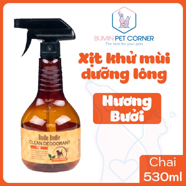 Xịt khử mùi dưỡng lông chó mèo thỏ Budle Budle