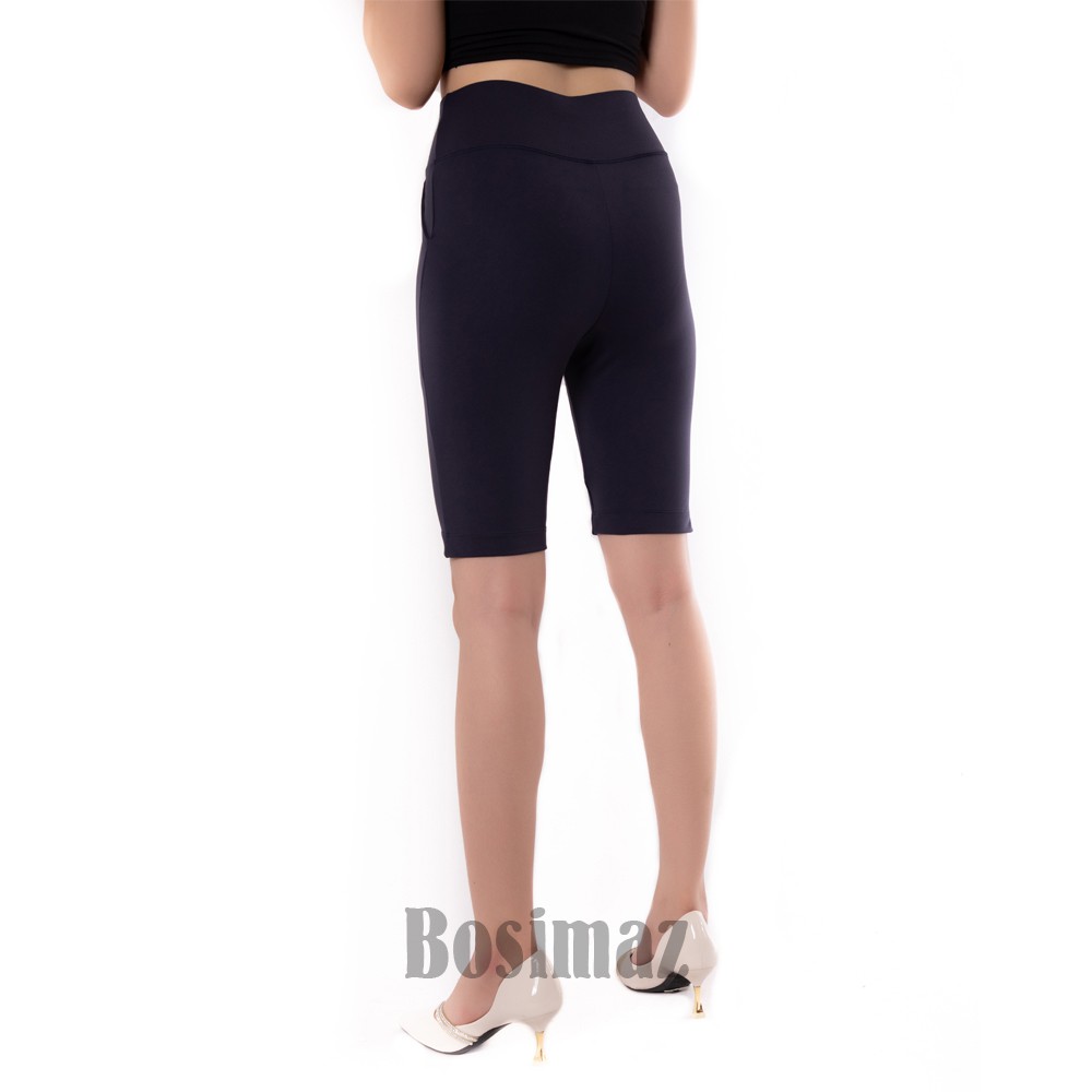 Quần Legging Nữ Bosimaz MS323 ngắn túi trước màu xanh navy cao cấp, thun co giãn 4 chiều, vải đẹp dày, thoáng mát. | WebRaoVat - webraovat.net.vn