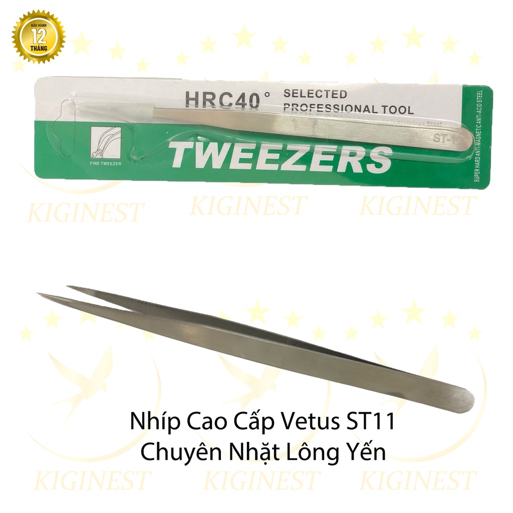 NHÍP VETUS CAO CẤP NHẶT LÔNG TỔ YẾN, NỐI MI, GẮP LINH KIỆN - ĐẦU NHỌN, CẠNH BO TRÒN