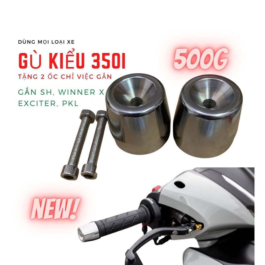 Gù Đối Trọng 500g Tay Lái Kiểu SH 350i-Giá 1 Cặp