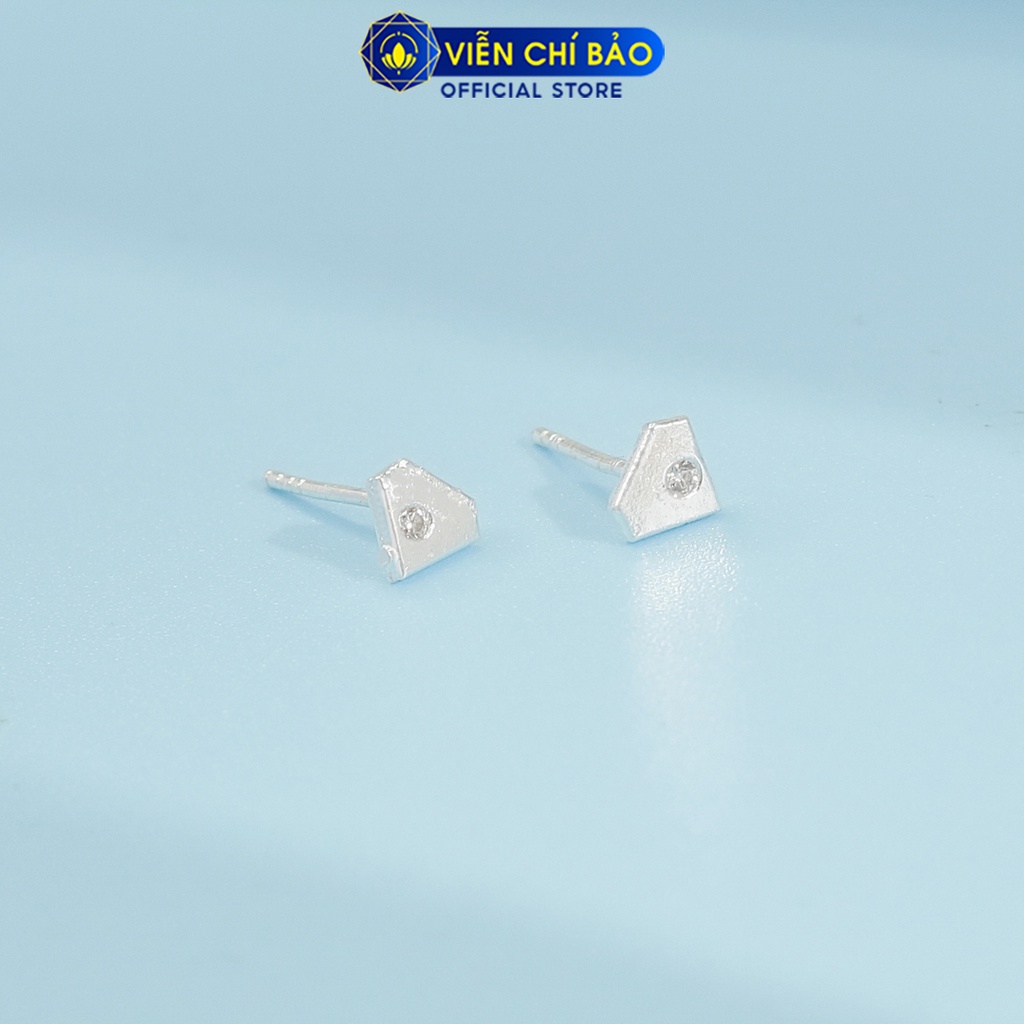 Bông tai kim cương chất liệu bạc 925 thời trang phụ kiện trang sức nữ Viễn Chí Bảo E056