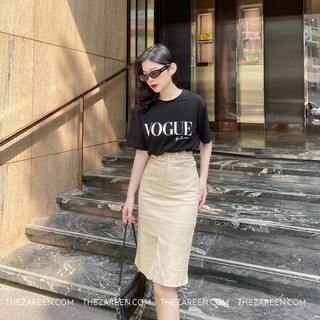 CHÂN VÁY DÀI XẺ GIỮA BASIC ZAREEN VAB08 NUDE