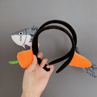 Băng Đô Cài Tóc Hình Cà Rốt / Cá Muối Dễ Thương Phong Cách Hàn Quốc