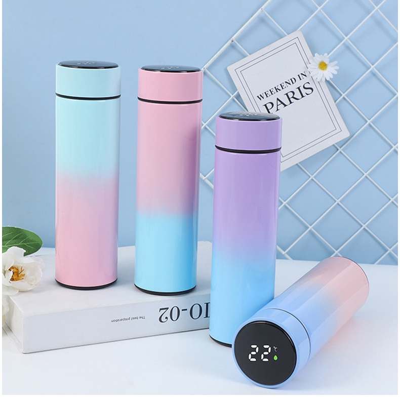 Bình Giữ Nhiệt Cao Cấp 500ml Có Đèn LED Hiển Thị Nhiệt Độ Kỹ Thuật Số Hiển Thị Kỹ Thuật Số Cốc Nước Học Sinh