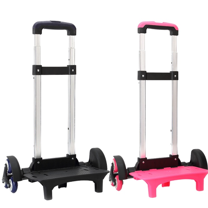 Cần Kéo Balo Cho Bé 6 Bánh, Cây Kéo Balo Leo Cầu Thang Vượt Mọi Địa Hình 2 Màu Hồng Đen