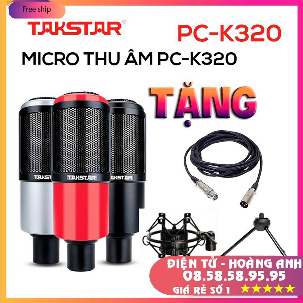 Micro thu âm Takstar PC-K320 livestream, thu âm, bảo hành 12【Chính hãng】(AT100-BM 900-AQ220-S8-V8-V9-V10)