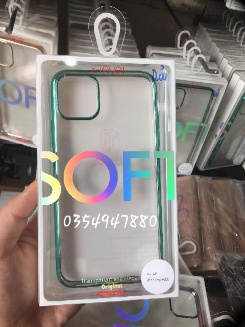 Ốp lưng dẻo X-level cho iPhone 11 Pro Max viền mạ Crow màu