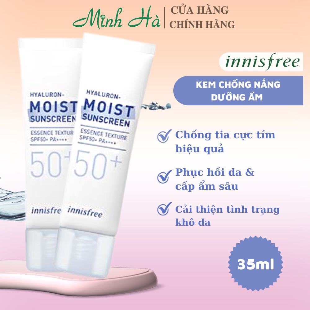 Kem Chống Nắng Innisfree Hyaluron Moist Sunscreen 35ml Dưỡng Ẩm