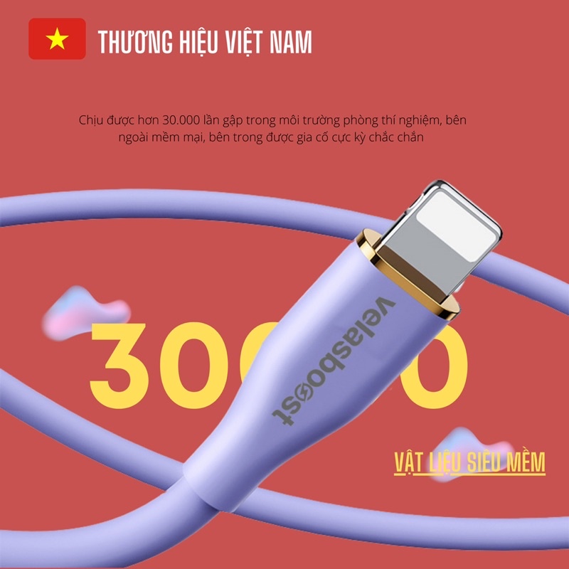 Cáp sạc Usb to L velasboost v-colors