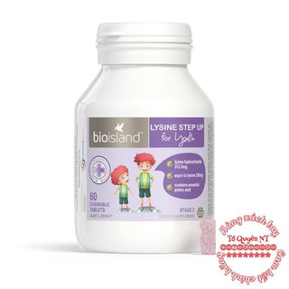 Lysine starter for kid Bio Island, Viên tăng chiều cao cho bé, lọ 60 viên